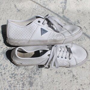 Guess Sneakers Woman Size 8M White Shoes WGPACING2-R Fashion Perforated Logo